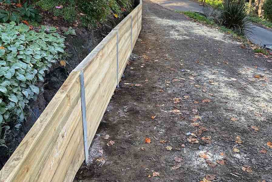 sleeper retaining wall in Belgrave